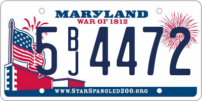 MD license plate 5BJ4472