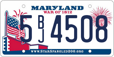 MD license plate 5BJ4508