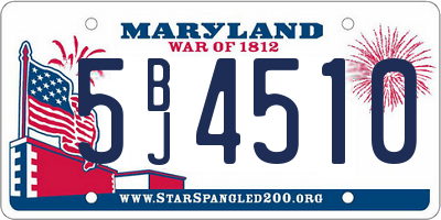 MD license plate 5BJ4510