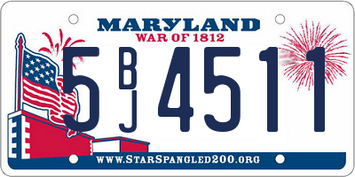 MD license plate 5BJ4511