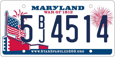 MD license plate 5BJ4514