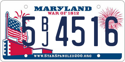 MD license plate 5BJ4516
