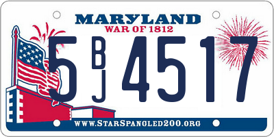 MD license plate 5BJ4517