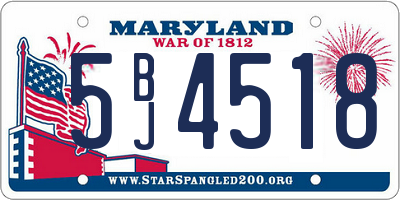 MD license plate 5BJ4518