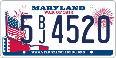 MD license plate 5BJ4520