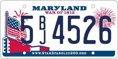 MD license plate 5BJ4526