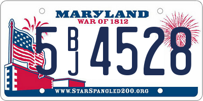 MD license plate 5BJ4528