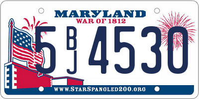 MD license plate 5BJ4530