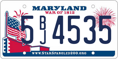 MD license plate 5BJ4535