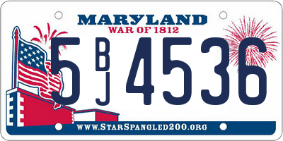 MD license plate 5BJ4536