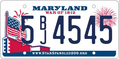 MD license plate 5BJ4545