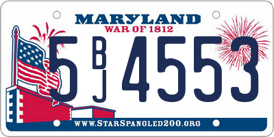 MD license plate 5BJ4553