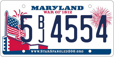 MD license plate 5BJ4554