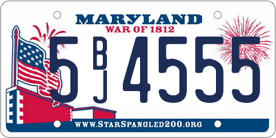 MD license plate 5BJ4555