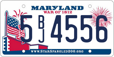 MD license plate 5BJ4556