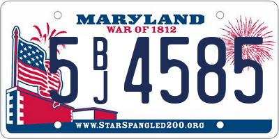 MD license plate 5BJ4585