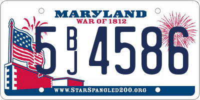 MD license plate 5BJ4586