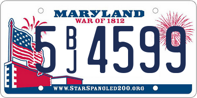 MD license plate 5BJ4599