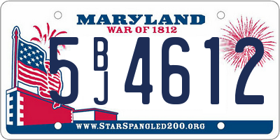 MD license plate 5BJ4612