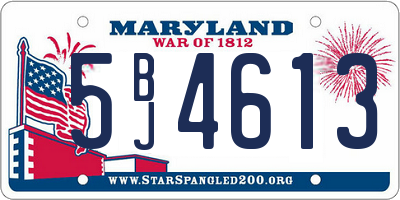 MD license plate 5BJ4613
