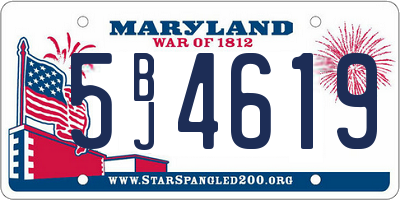 MD license plate 5BJ4619