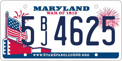 MD license plate 5BJ4625