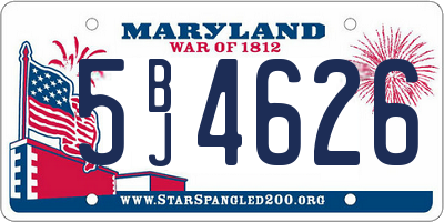 MD license plate 5BJ4626