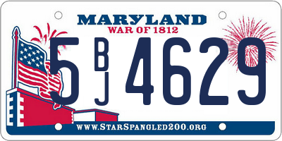 MD license plate 5BJ4629