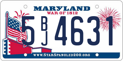 MD license plate 5BJ4631