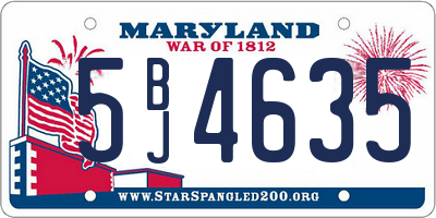 MD license plate 5BJ4635