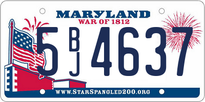 MD license plate 5BJ4637