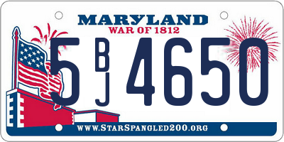 MD license plate 5BJ4650