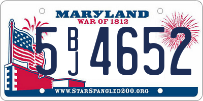 MD license plate 5BJ4652