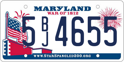 MD license plate 5BJ4655