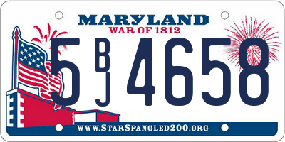 MD license plate 5BJ4658