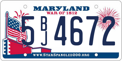 MD license plate 5BJ4672
