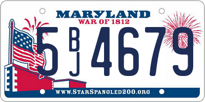 MD license plate 5BJ4679