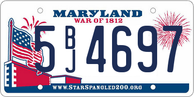 MD license plate 5BJ4697