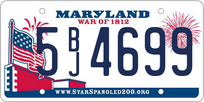 MD license plate 5BJ4699