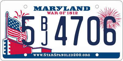 MD license plate 5BJ4706