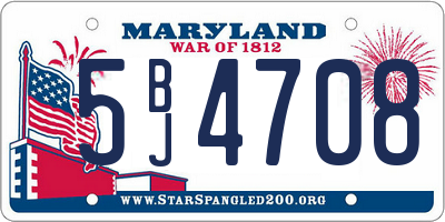 MD license plate 5BJ4708