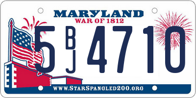 MD license plate 5BJ4710