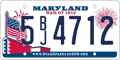 MD license plate 5BJ4712