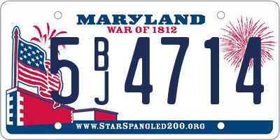 MD license plate 5BJ4714