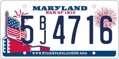 MD license plate 5BJ4716