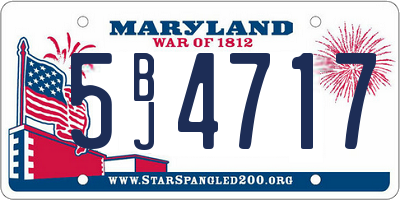 MD license plate 5BJ4717