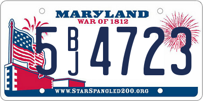 MD license plate 5BJ4723
