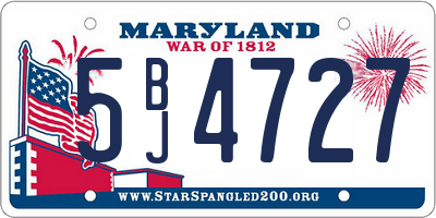 MD license plate 5BJ4727