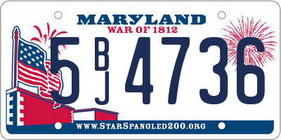 MD license plate 5BJ4736