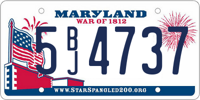 MD license plate 5BJ4737